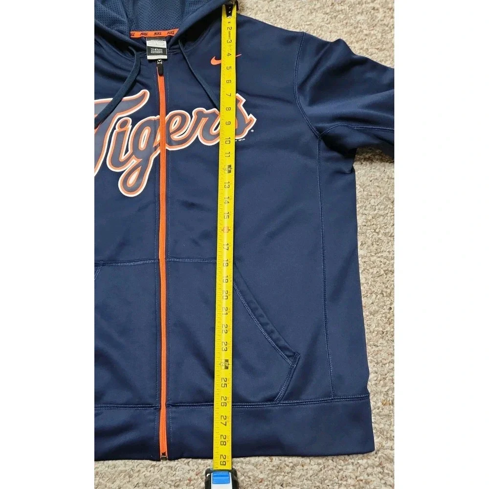 Nike Therma Fit Large Spell Out Script Detroit Tigers Baseball Zip Hoodie